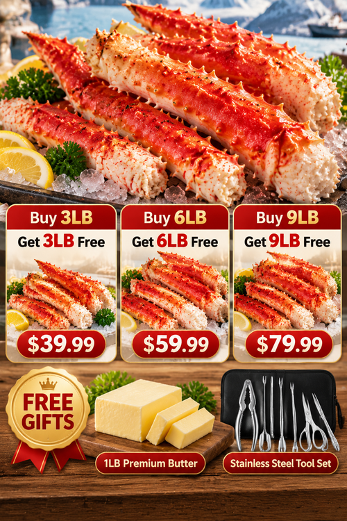 🦀 Wild Ocean Caught King Crab Legs — Extra Large Legs Packed With Tender Meat | Get Double Your Crab + FREE 1LB Butter & Tool Set